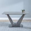 Camilla 6 Seater Grey Ceramic Dining Table with V Base - 140cm